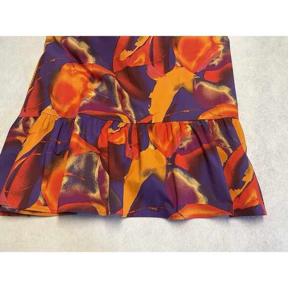 New NINE WEST Tropical Boho print Smocked Waist Off Shoulder Midi Dress Size XL - Picture 6 of 9